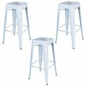 Comfortcorrect 30 in. Loft White Metal Bar Stool - 3 Piece CO2774009